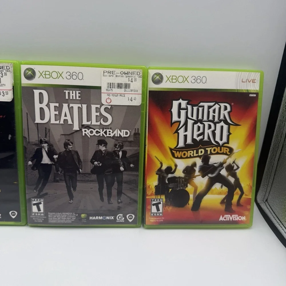 Xbox 360 Guitar Hero & Rock Band Game Lot CIB Tested Working Beatles AC/DC